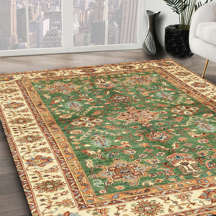 Machine Washable Abstract Light Brown Rug in a Family Room, wshabs3156