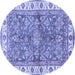 Round Oriental Blue Traditional Rug, abs3156blu