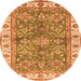 Round Oriental Orange Traditional Rug, abs3156org