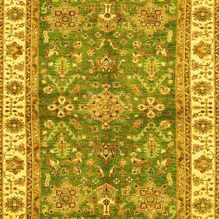 Machine Washable Oriental Yellow Traditional Rug, wshabs3156yw