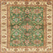 Square Abstract Light Brown Oriental Rug, abs3156