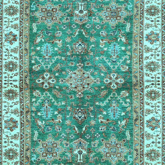Machine Washable Oriental Light Blue Traditional Rug, wshabs3156lblu
