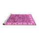 Sideview of Machine Washable Oriental Pink Traditional Rug, wshabs3156pnk