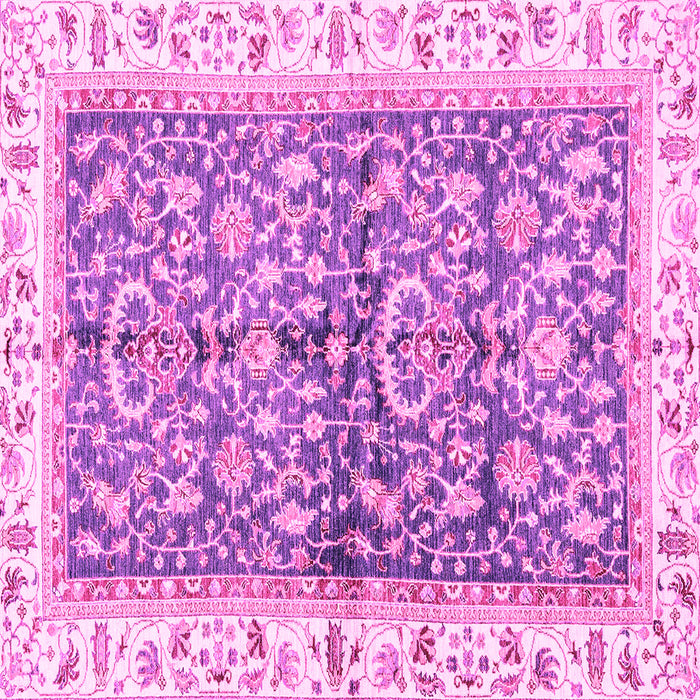 Square Machine Washable Oriental Pink Traditional Rug, wshabs3157pnk
