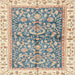 Square Abstract Khaki Gold Oriental Rug, abs3157