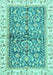 Machine Washable Oriental Turquoise Traditional Area Rugs, wshabs3157turq