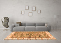 Machine Washable Oriental Orange Traditional Rug, wshabs3157org