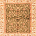 Square Oriental Orange Traditional Rug, abs3157org