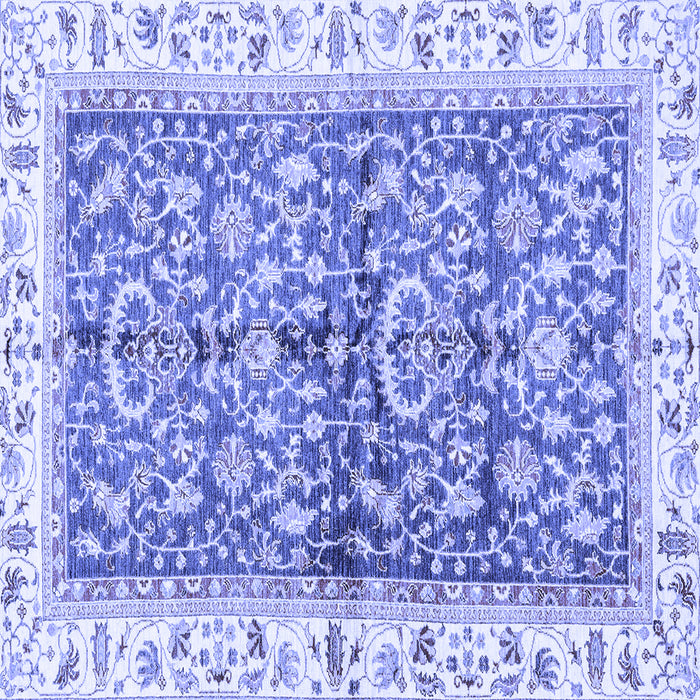 Square Machine Washable Oriental Blue Traditional Rug, wshabs3157blu