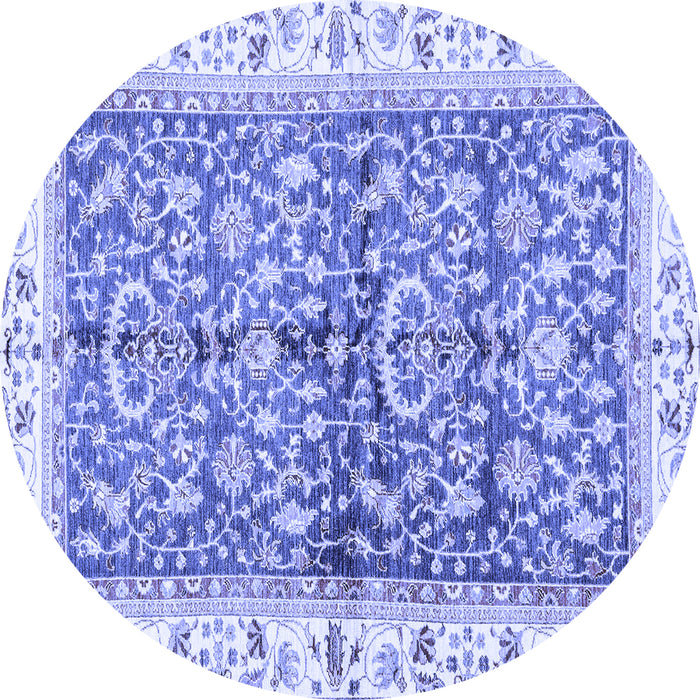 Round Oriental Blue Traditional Rug, abs3157blu