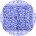 Round Oriental Blue Traditional Rug, abs3157blu