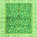 Square Machine Washable Oriental Green Traditional Area Rugs, wshabs3157grn