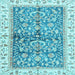 Square Oriental Light Blue Traditional Rug, abs3157lblu