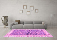 Machine Washable Oriental Pink Traditional Rug, wshabs3157pnk