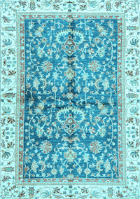 Oriental Light Blue Traditional Rug, abs3157lblu