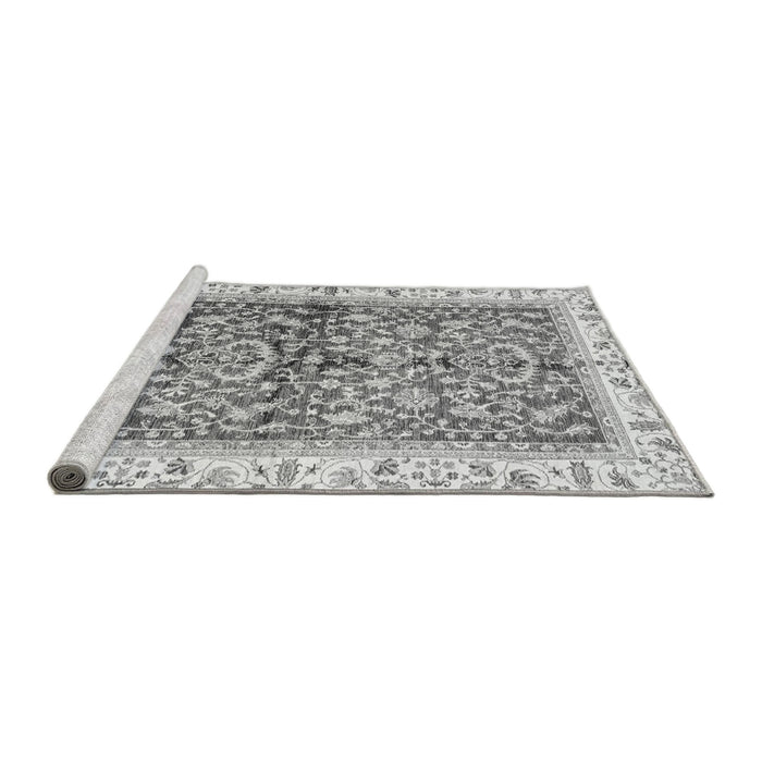 Sideview of Machine Washable Oriental Gray Traditional Rug, wshabs3157gry