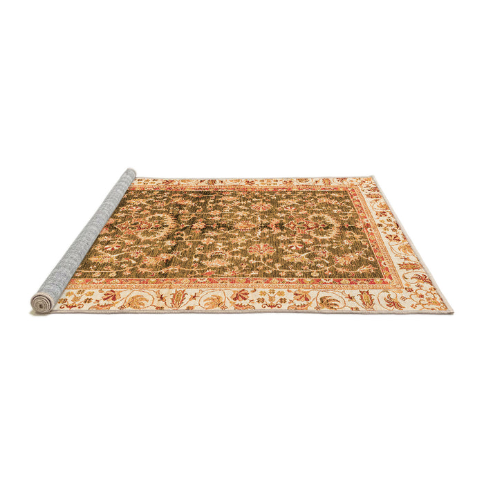 Sideview of Machine Washable Oriental Orange Traditional Area Rugs, wshabs3157org