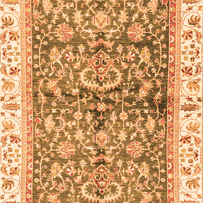 Machine Washable Oriental Orange Traditional Area Rugs, wshabs3157org