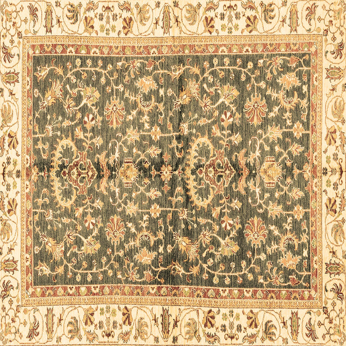 Square Oriental Brown Traditional Rug, abs3157brn