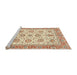 Sideview of Machine Washable Abstract Chocolate Brown Rug, wshabs3158