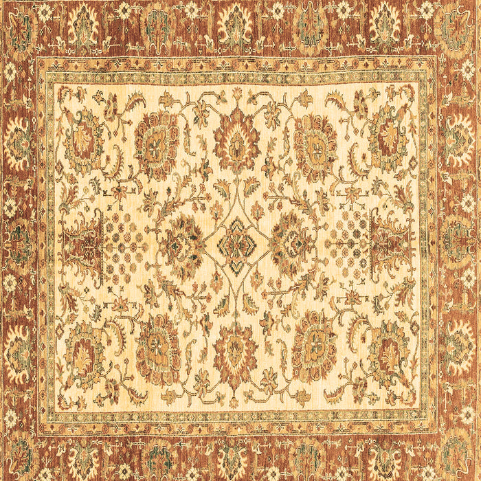 Square Oriental Brown Traditional Rug, abs3158brn