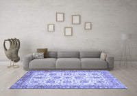 Machine Washable Oriental Blue Traditional Rug, wshabs3158blu