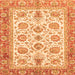 Square Oriental Orange Traditional Rug, abs3158org