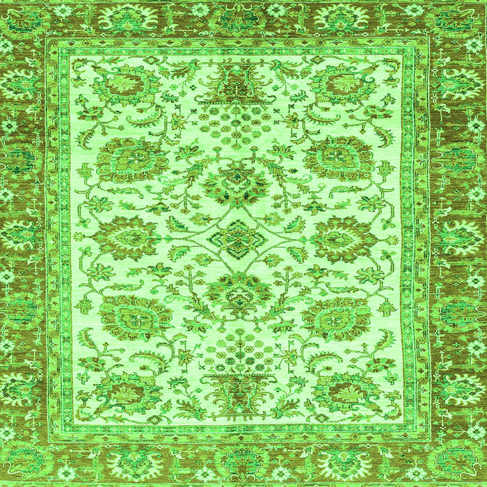 Square Oriental Green Traditional Rug, abs3158grn
