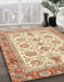 Abstract Chocolate Brown Oriental Rug in Family Room, abs3158