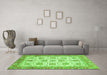 Machine Washable Oriental Green Traditional Area Rugs in a Living Room,, wshabs3158grn