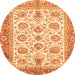 Round Oriental Orange Traditional Rug, abs3158org