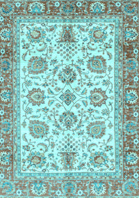 Oriental Light Blue Traditional Rug, abs3158lblu