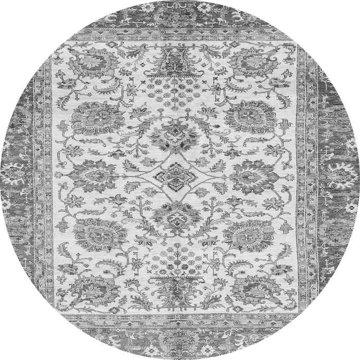 Round Oriental Gray Traditional Rug, abs3158gry