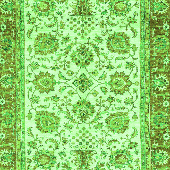 Machine Washable Oriental Green Traditional Area Rugs, wshabs3158grn