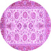 Round Oriental Purple Traditional Rug, abs3158pur