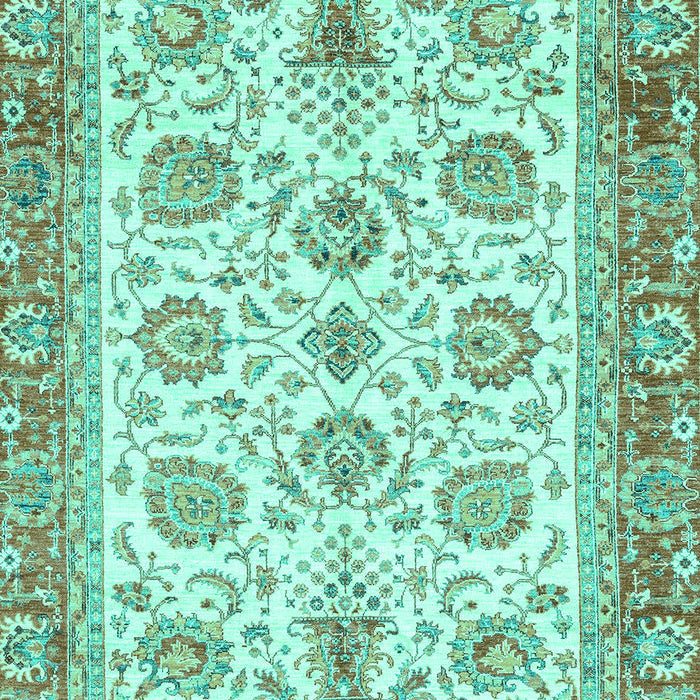 Machine Washable Oriental Turquoise Traditional Area Rugs, wshabs3158turq