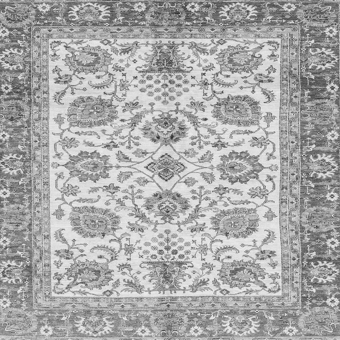 Square Machine Washable Oriental Gray Traditional Rug, wshabs3158gry