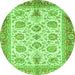 Round Oriental Green Traditional Rug, abs3158grn