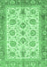 Machine Washable Oriental Emerald Green Traditional Area Rugs, wshabs3158emgrn