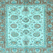 Square Oriental Light Blue Traditional Rug, abs3158lblu