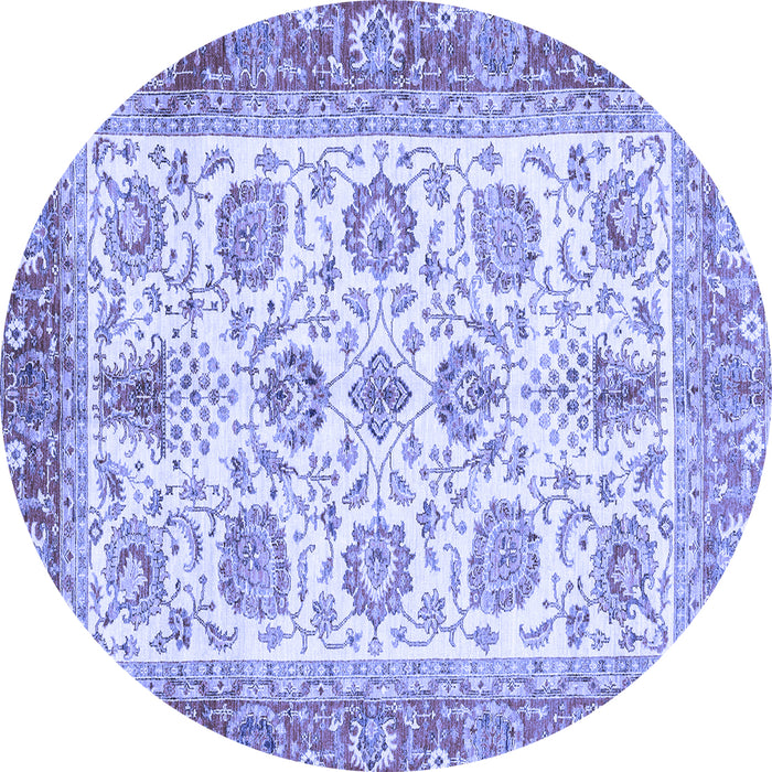 Round Oriental Blue Traditional Rug, abs3158blu