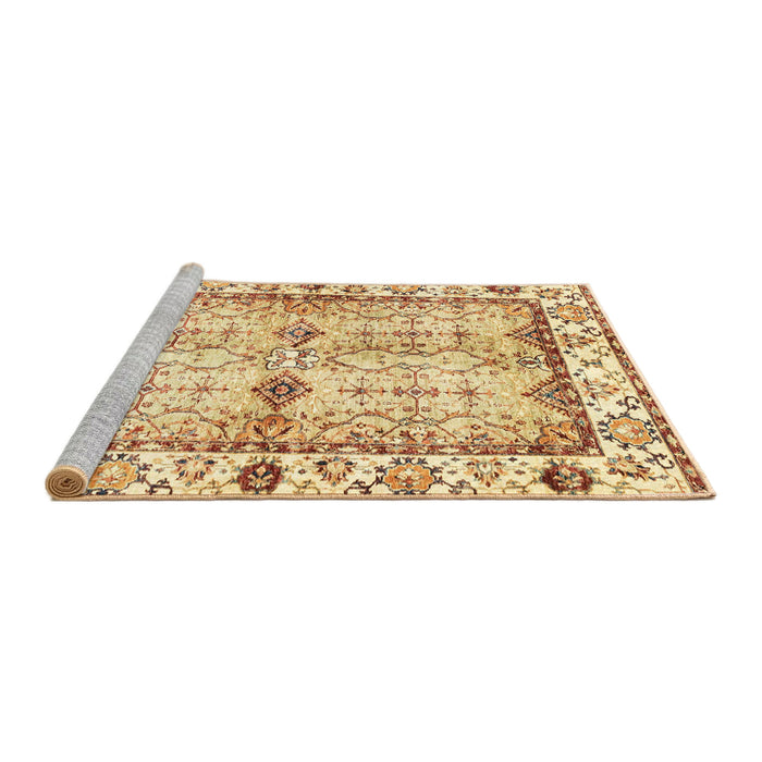 Sideview of Machine Washable Abstract Chocolate Brown Rug, wshabs3159