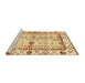 Sideview of Machine Washable Abstract Chocolate Brown Rug, wshabs3159