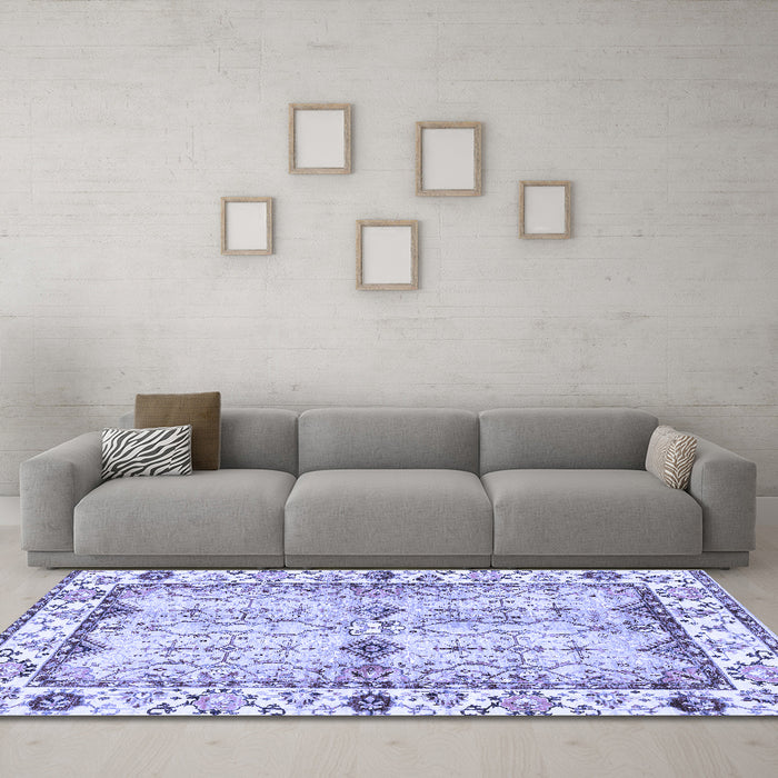 Machine Washable Abstract Blue Modern Rug in a Living Room, wshabs3159blu