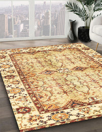 Abstract Chocolate Brown Modern Rug, abs3159