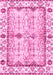 Machine Washable Abstract Pink Modern Rug, wshabs3159pnk