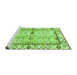 Sideview of Machine Washable Abstract Green Modern Area Rugs, wshabs3159grn