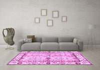 Machine Washable Abstract Purple Modern Rug, wshabs3159pur