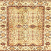 Square Abstract Chocolate Brown Modern Rug, abs3159