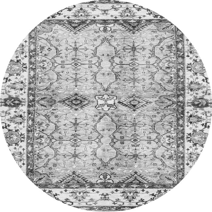 Round Abstract Gray Modern Rug, abs3159gry